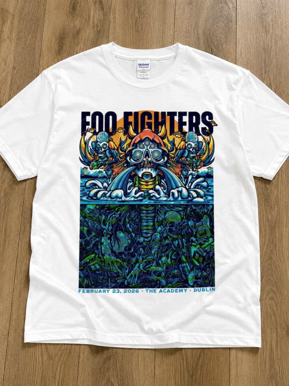 Foo Fighters Concert Graphic Tee Dublin 2026 White T-Shirt